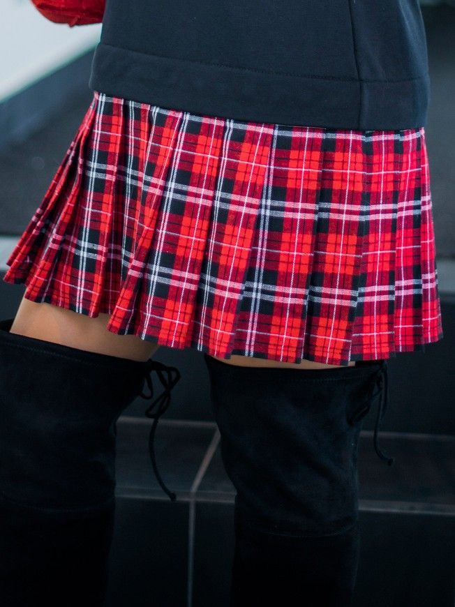 Removable skirt for constructor dress AIRDRESS Tyu-Tyu! XXS red tartan