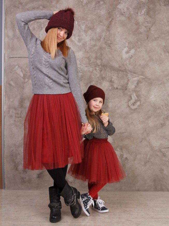 Red Tulle skirt AIRSKIRT Family Look