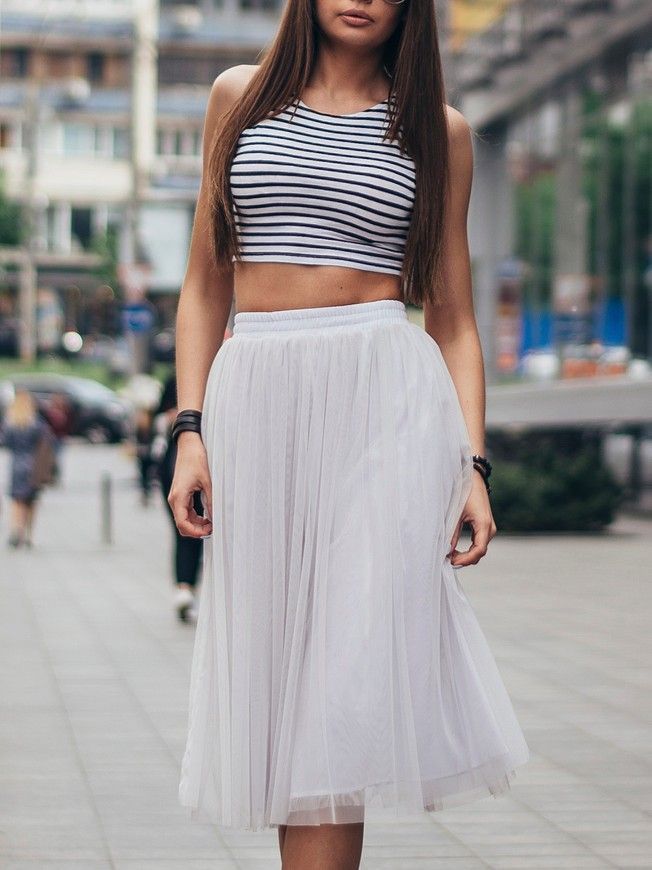 White Tulle skirt AIRSKIRT CASUAL midi