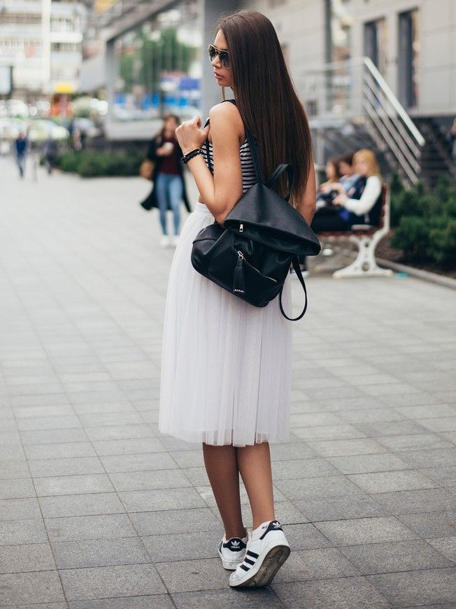 White Tulle skirt AIRSKIRT CASUAL midi