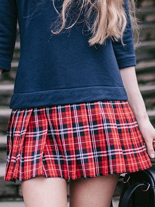 Removable skirt for constructor dress AIRDRESS Tyu-Tyu! XXS red tartan