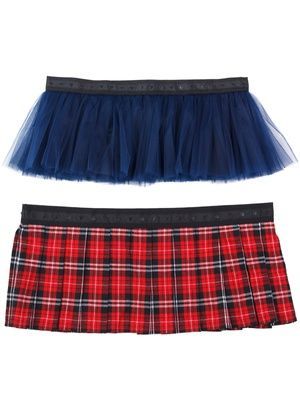 Комплект из 2-х съемных юбочек к платью-конструктору AIRDRESS Тю-Тю! XXS: пышная синяя и красная в клетку в складку