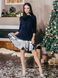 Constructor-dress Navy blue Airdress with removable silver-black sequins skirt and collar