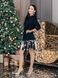 Constructor-dress Navy blue Airdress with removable silver-black sequins skirt and collar