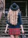 Constructor-dress Navy blue Airdress with removable red tartan skirt