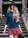 Constructor-dress Navy blue Airdress with removable red tartan skirt