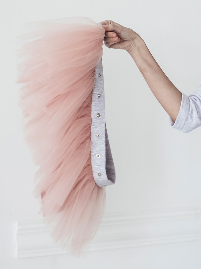Set of 2 removable skirts fot constructor dress AIRDRESS Tyu-Tyu! XXS: lush blush pink and black midi gaufre