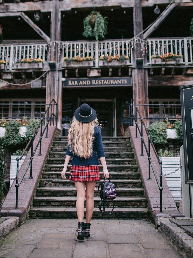 Constructor-dress Navy blue Airdress with removable red tartan skirt