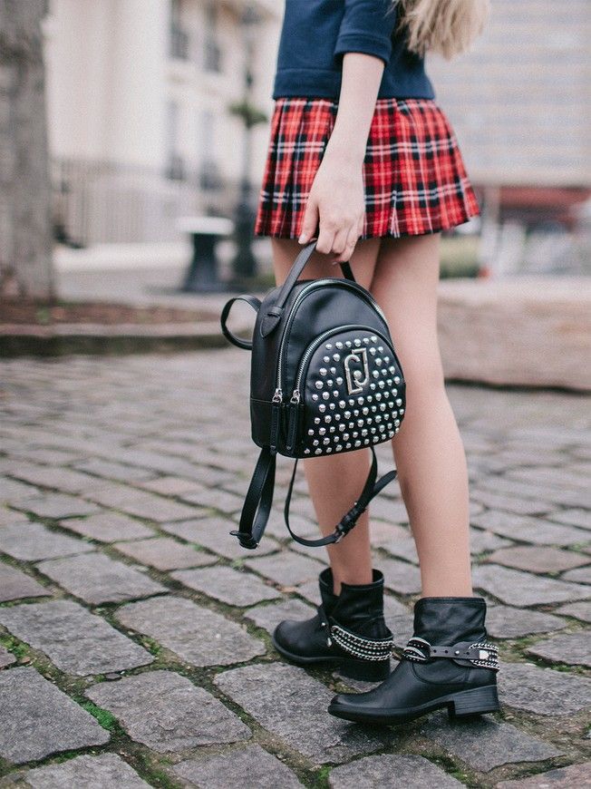 Constructor-dress Navy blue Airdress with removable red tartan skirt