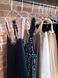 Navy blue mini slip dress with pink powder tulle ruffles
