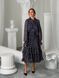 Chiffon midi dress with frills Tyu-Tyu! XS navy blue in floral print