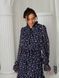 Chiffon midi dress with frills Tyu-Tyu! XS navy blue in floral print