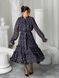 Chiffon midi dress with frills Tyu-Tyu! XS navy blue in floral print