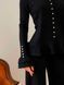Set (flared pants and cardigan) Tyu-Tyu! S black with ruffles and detachable collar