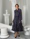 Chiffon midi dress with frills Tyu-Tyu! XS navy blue in floral print