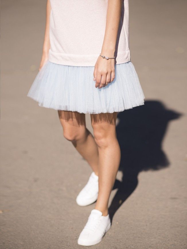 Constructor-dress pink Airdress with removable blue skirt