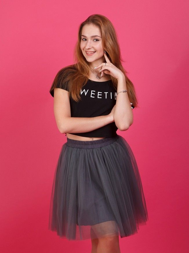 Graphite Gray Tulle skirt Airskirt mini