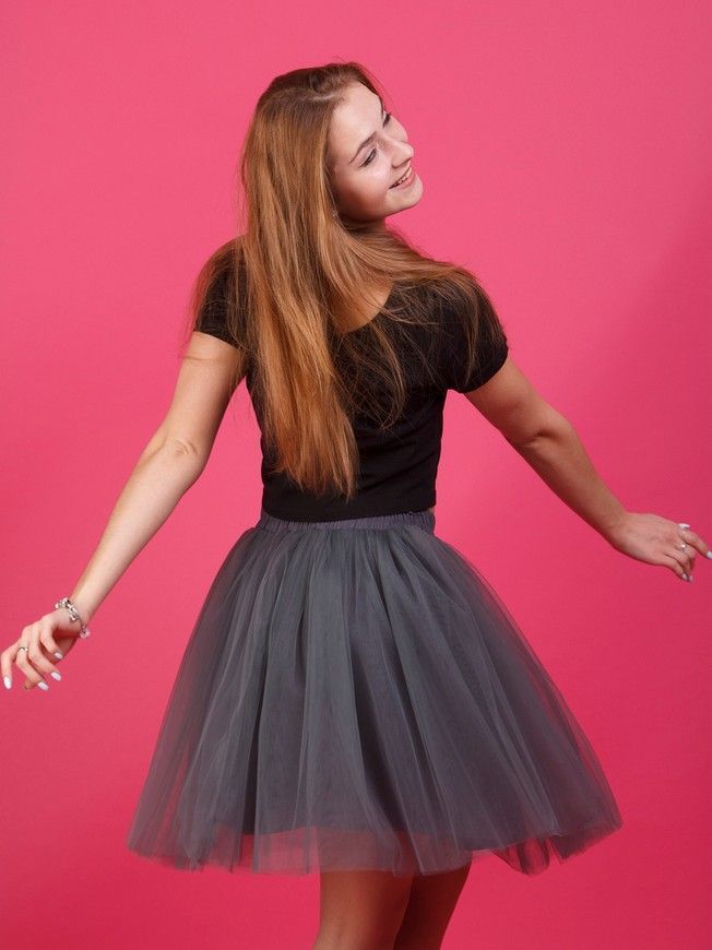 Graphite Gray Tulle skirt Airskirt mini