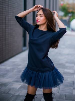 Сукня-конструктор AIRDRESS Темно-синя зі знімною синьою спідницею