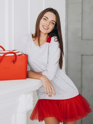 Сукня-конструктор AIRDRESS сіра зі знімною червоною спідницею