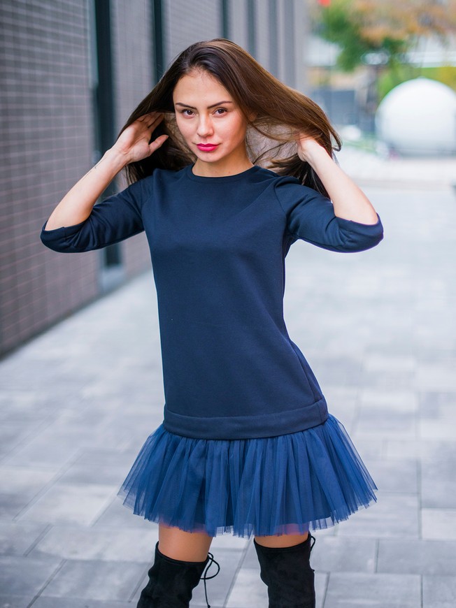 Платье-конструктор AIRDRESS Темно-синее со съемной синей юбкой
