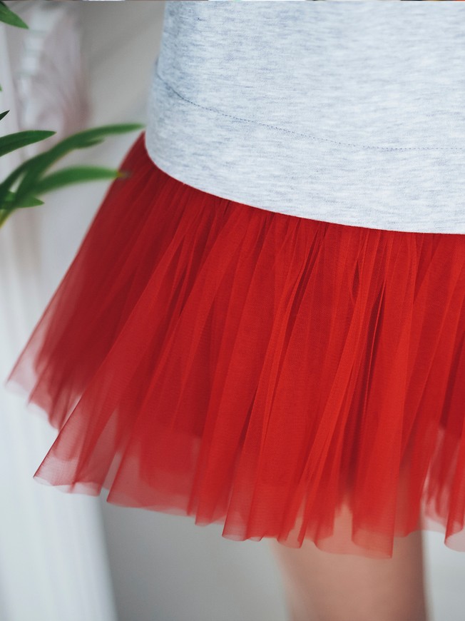 Сукня-конструктор AIRDRESS сіра зі знімною червоною спідницею