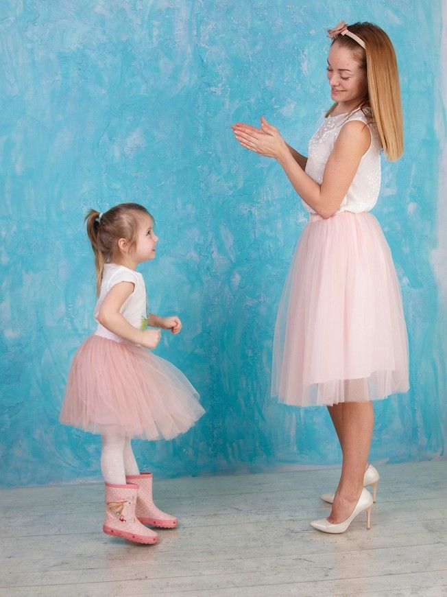 Blush Pink Tulle skirt AIRSKIRT Family Look