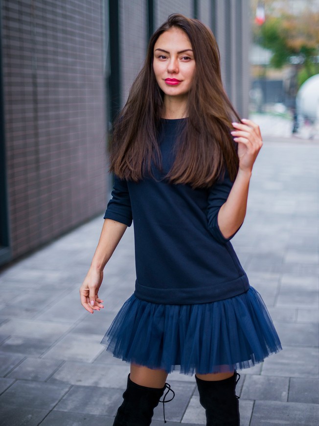 Constructor-dress Navy blue Airdress with removable Navy blue skirt