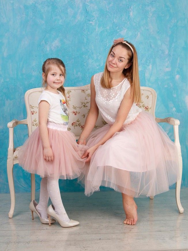 Blush Pink Tulle skirt AIRSKIRT Family Look