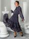 Chiffon midi dress with frills Tyu-Tyu! XS navy blue in floral print