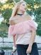 Pink top with pink powder tulle ruffles