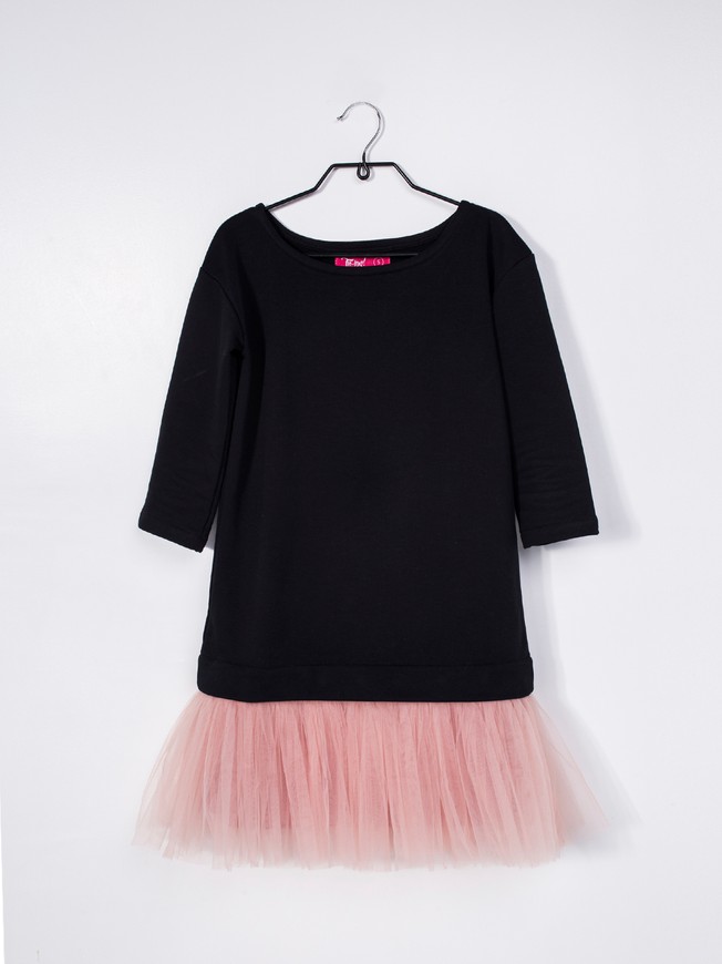Constructor-dress black Airdress with removable blush pink skirt