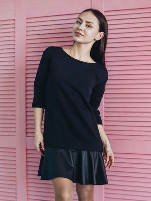 Сукня-конструктор AIRDRESS чорна зі знімною чорною спідницею з екошкіри