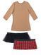 AIRDRESS set: camel top and 2 removable skirts (lush black and red tartan)