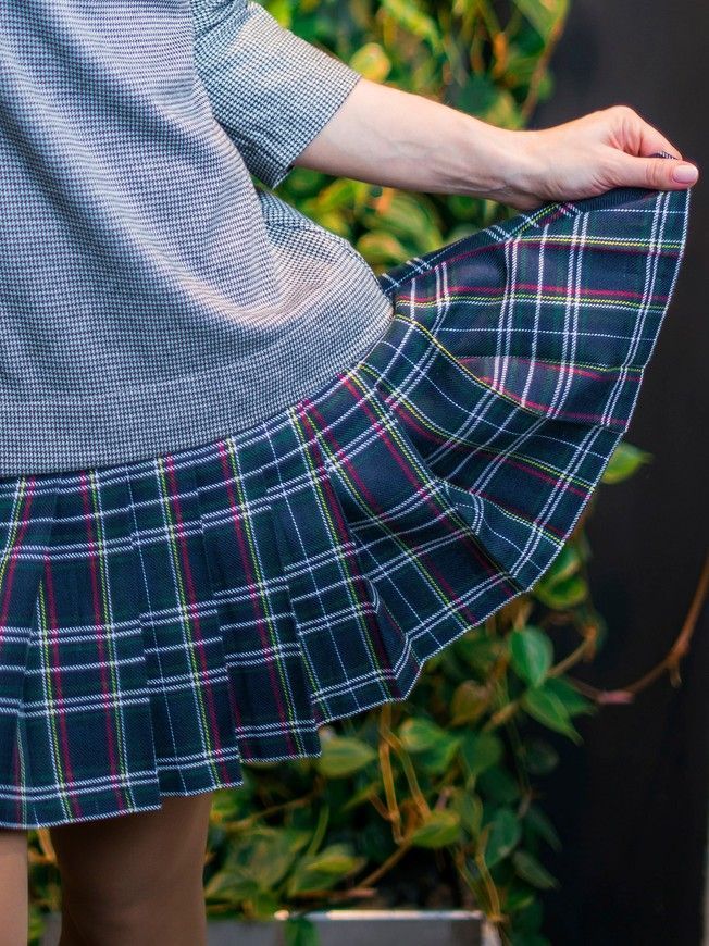 Set of 2 removable skirts fot constructor dress AIRDRESS Tyu-Tyu! XXS: lush black and green tartan
