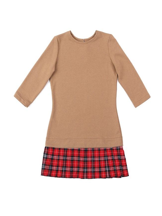 AIRDRESS set: camel top and 2 removable skirts (lush black and red tartan)