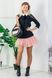 Constructor-dress black Airdress with removable blush pink skirt and collar