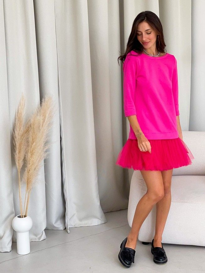 Constructor-dress fuchsia AIRDRESS Evening with removable fuchsia skirt