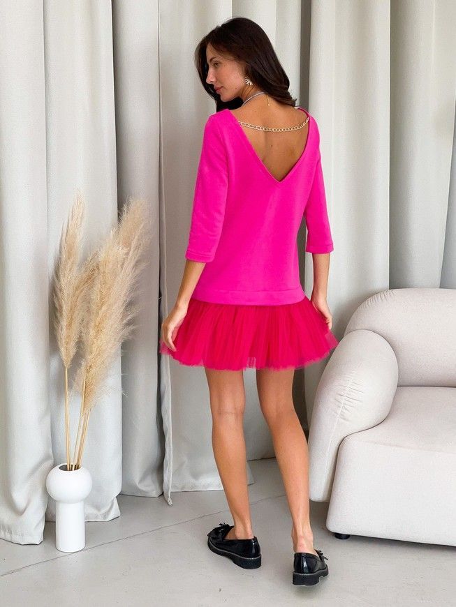 Constructor-dress fuchsia AIRDRESS Evening with removable fuchsia skirt