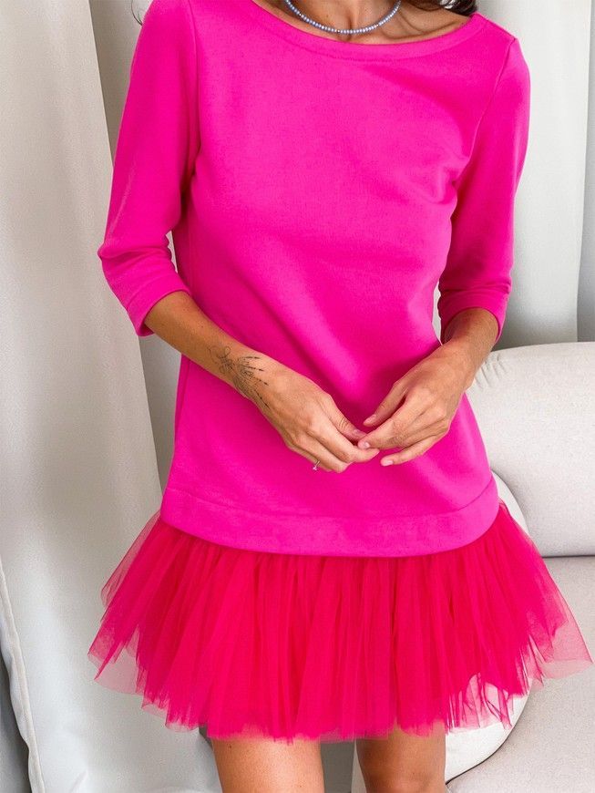 Constructor-dress fuchsia AIRDRESS Evening with removable fuchsia skirt