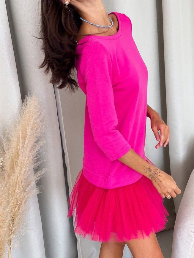 Constructor-dress fuchsia AIRDRESS Evening with removable fuchsia skirt