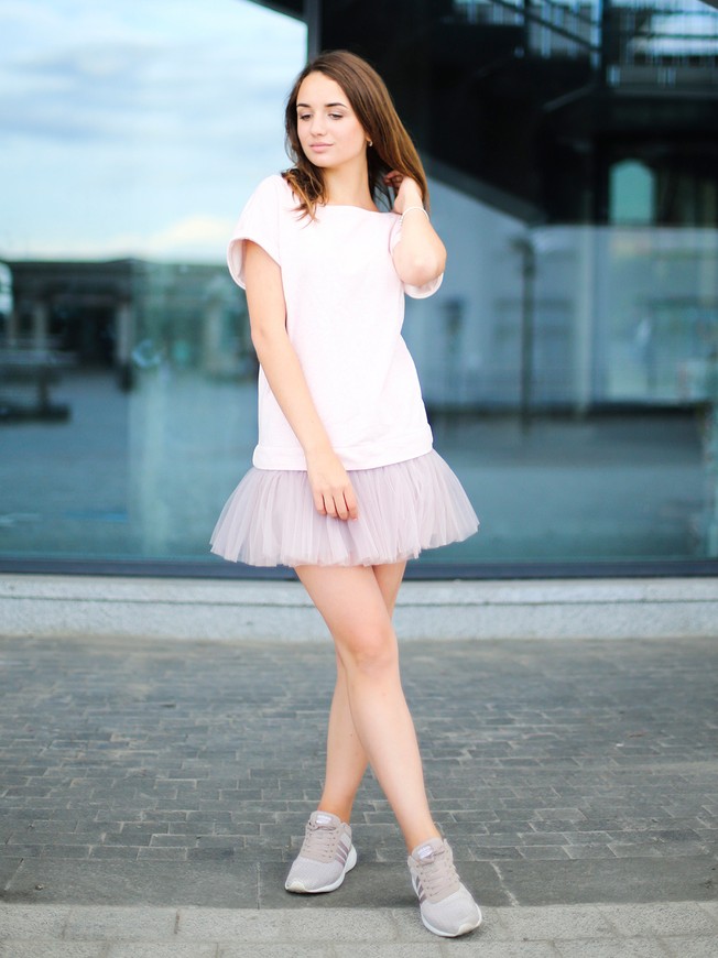 Constructor-dress pink Airdress with removable smoky gray skirt