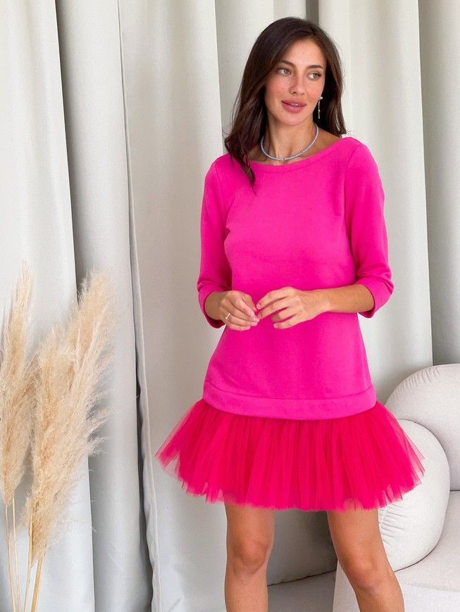 Constructor-dress fuchsia AIRDRESS Evening with removable fuchsia skirt