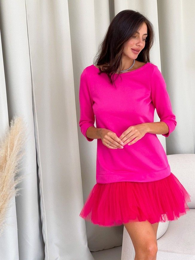 Constructor-dress fuchsia AIRDRESS Evening with removable fuchsia skirt