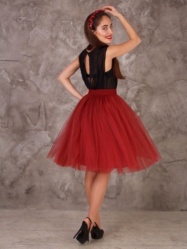Marsala Bordo Tulle skirt AIRSKIRT