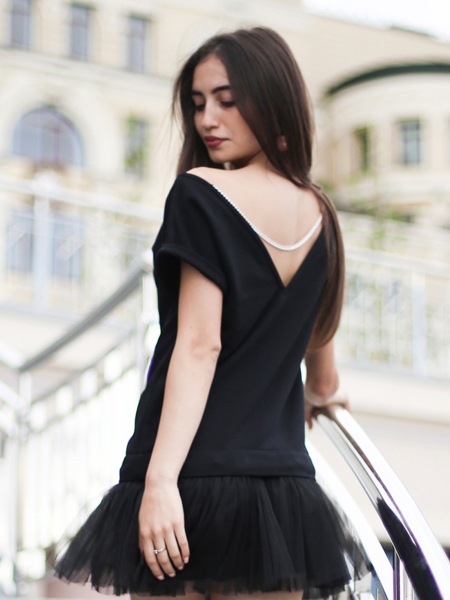Сукня-конструктор AIRDRESS чорна зі знімною спідницею нюд