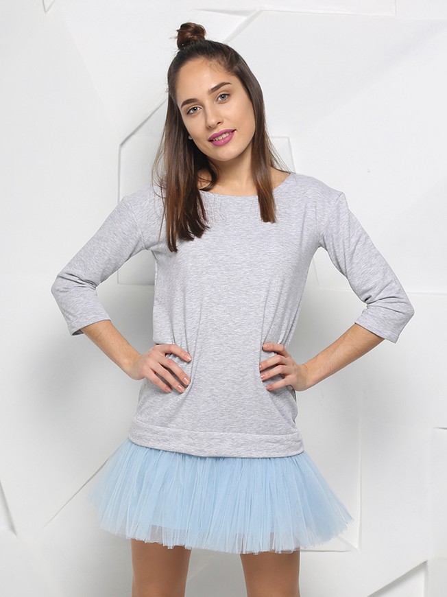 Constructor-dress gray Airdress with removable blue skirt
