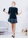 Платье-конструктор AIRDRESS черное со съемными юбкой в зеленую клетку и воротником