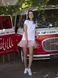 Constructor-dress white Airdress with removable blush pink skirt