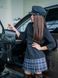 Платье-конструктор AIRDRESS черное со съемными юбкой в зеленую клетку и воротником
